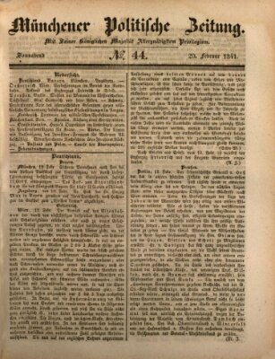 Münchener politische Zeitung (Süddeutsche Presse) Samstag 20. Februar 1841