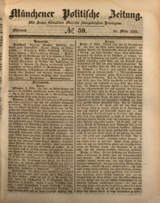 Münchener politische Zeitung (Süddeutsche Presse) Mittwoch 10. März 1841