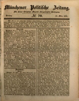 Münchener politische Zeitung (Süddeutsche Presse) Dienstag 23. März 1841