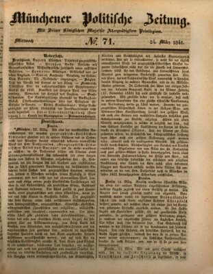 Münchener politische Zeitung (Süddeutsche Presse) Mittwoch 24. März 1841