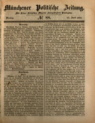 Münchener politische Zeitung (Süddeutsche Presse) Dienstag 13. April 1841