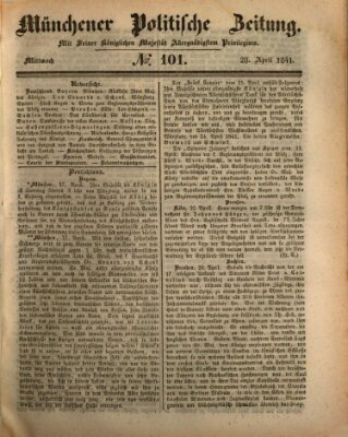 Münchener politische Zeitung (Süddeutsche Presse) Mittwoch 28. April 1841