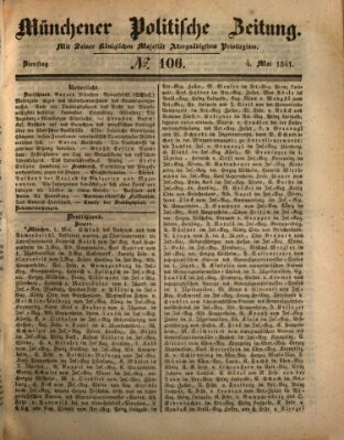 Münchener politische Zeitung (Süddeutsche Presse) Dienstag 4. Mai 1841