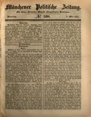 Münchener politische Zeitung (Süddeutsche Presse) Donnerstag 6. Mai 1841