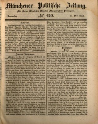 Münchener politische Zeitung (Süddeutsche Presse) Donnerstag 20. Mai 1841