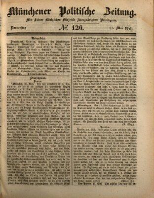 Münchener politische Zeitung (Süddeutsche Presse) Donnerstag 27. Mai 1841