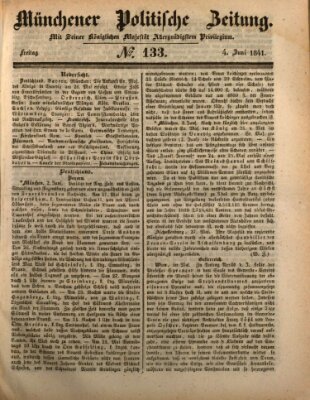 Münchener politische Zeitung (Süddeutsche Presse) Freitag 4. Juni 1841