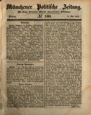 Münchener politische Zeitung (Süddeutsche Presse) Dienstag 6. Juli 1841