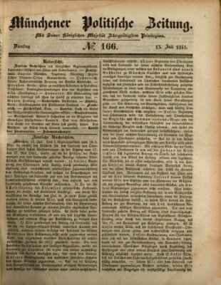 Münchener politische Zeitung (Süddeutsche Presse) Dienstag 13. Juli 1841