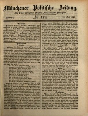 Münchener politische Zeitung (Süddeutsche Presse) Donnerstag 22. Juli 1841