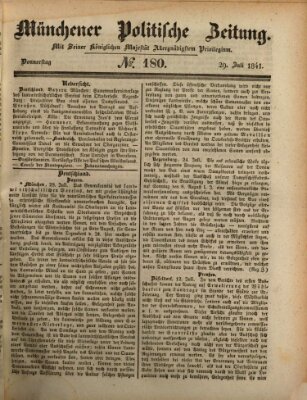 Münchener politische Zeitung (Süddeutsche Presse) Donnerstag 29. Juli 1841