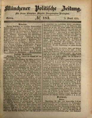 Münchener politische Zeitung (Süddeutsche Presse) Sonntag 1. August 1841