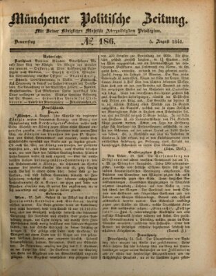 Münchener politische Zeitung (Süddeutsche Presse) Donnerstag 5. August 1841