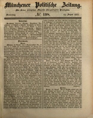 Münchener politische Zeitung (Süddeutsche Presse) Donnerstag 19. August 1841