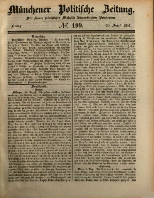 Münchener politische Zeitung (Süddeutsche Presse) Freitag 20. August 1841