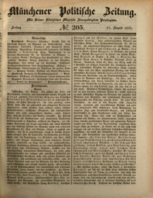 Münchener politische Zeitung (Süddeutsche Presse) Freitag 27. August 1841