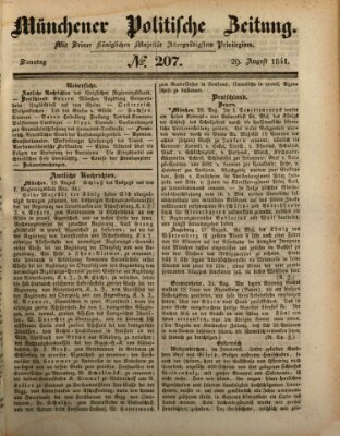 Münchener politische Zeitung (Süddeutsche Presse) Sonntag 29. August 1841