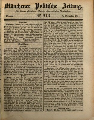 Münchener politische Zeitung (Süddeutsche Presse) Sonntag 5. September 1841