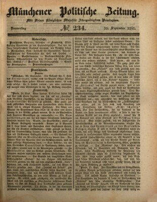 Münchener politische Zeitung (Süddeutsche Presse) Donnerstag 30. September 1841