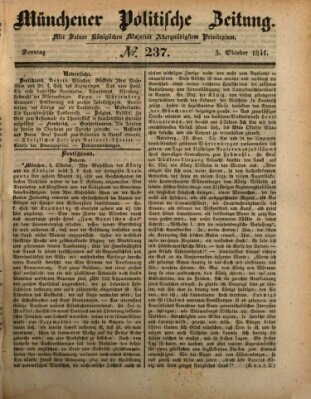 Münchener politische Zeitung (Süddeutsche Presse) Sonntag 3. Oktober 1841