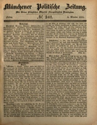 Münchener politische Zeitung (Süddeutsche Presse) Freitag 8. Oktober 1841