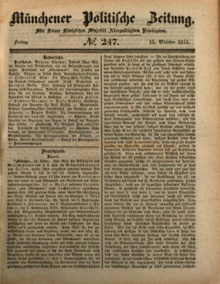 Münchener politische Zeitung (Süddeutsche Presse) Freitag 15. Oktober 1841