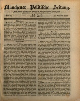 Münchener politische Zeitung (Süddeutsche Presse) Sonntag 17. Oktober 1841