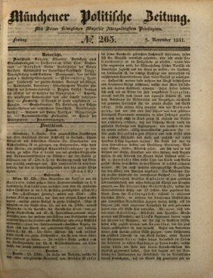 Münchener politische Zeitung (Süddeutsche Presse) Freitag 5. November 1841