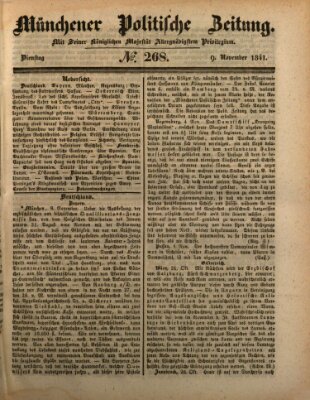 Münchener politische Zeitung (Süddeutsche Presse) Dienstag 9. November 1841