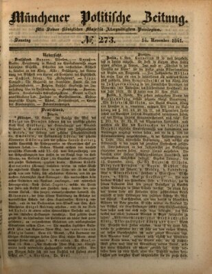 Münchener politische Zeitung (Süddeutsche Presse) Sonntag 14. November 1841