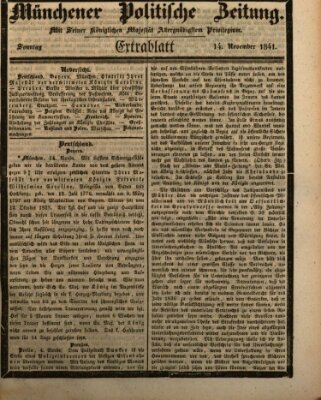 Münchener politische Zeitung (Süddeutsche Presse) Sonntag 14. November 1841