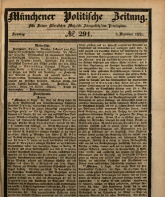 Münchener politische Zeitung (Süddeutsche Presse) Sonntag 5. Dezember 1841