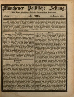 Münchener politische Zeitung (Süddeutsche Presse) Freitag 10. Dezember 1841