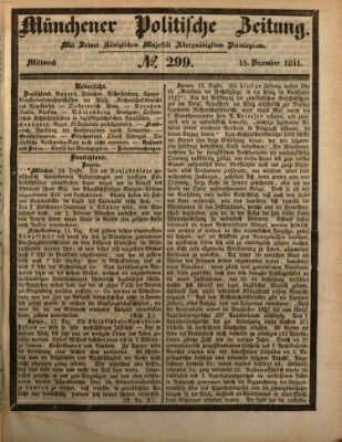 Münchener politische Zeitung (Süddeutsche Presse) Mittwoch 15. Dezember 1841