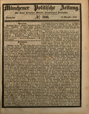 Münchener politische Zeitung (Süddeutsche Presse) Donnerstag 23. Dezember 1841