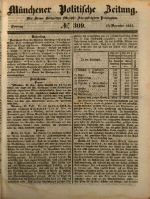 Münchener politische Zeitung (Süddeutsche Presse) Sonntag 26. Dezember 1841