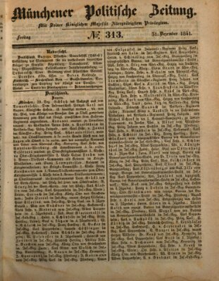 Münchener politische Zeitung (Süddeutsche Presse) Freitag 31. Dezember 1841