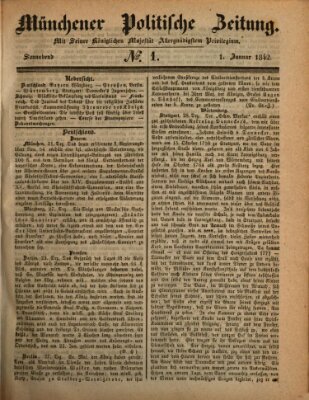 Münchener politische Zeitung (Süddeutsche Presse) Saturday 1. January 1842