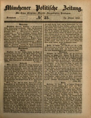 Münchener politische Zeitung (Süddeutsche Presse) Samstag 29. Januar 1842