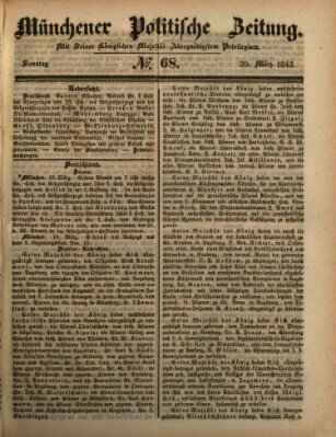 Münchener politische Zeitung (Süddeutsche Presse) Sonntag 20. März 1842