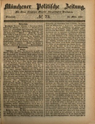 Münchener politische Zeitung (Süddeutsche Presse) Samstag 26. März 1842