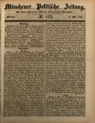 Münchener politische Zeitung (Süddeutsche Presse) Mittwoch 11. Mai 1842