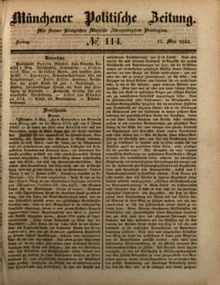Münchener politische Zeitung (Süddeutsche Presse) Freitag 13. Mai 1842