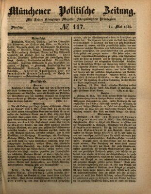 Münchener politische Zeitung (Süddeutsche Presse) Dienstag 17. Mai 1842