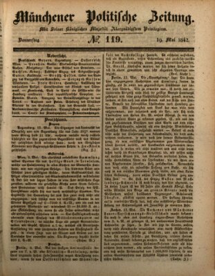 Münchener politische Zeitung (Süddeutsche Presse) Donnerstag 19. Mai 1842