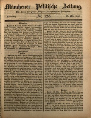 Münchener politische Zeitung (Süddeutsche Presse) Donnerstag 26. Mai 1842