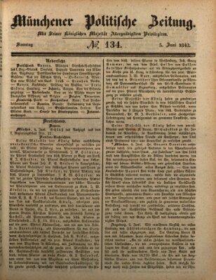 Münchener politische Zeitung (Süddeutsche Presse) Sonntag 5. Juni 1842