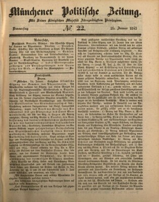 Münchener politische Zeitung (Süddeutsche Presse) Donnerstag 26. Januar 1843