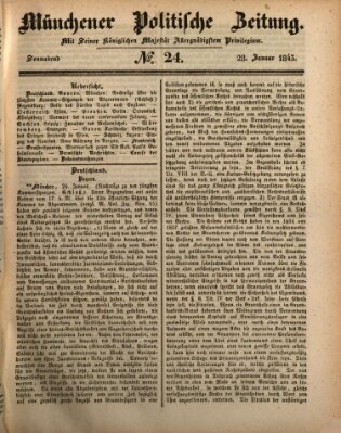 Münchener politische Zeitung (Süddeutsche Presse) Samstag 28. Januar 1843