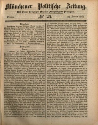 Münchener politische Zeitung (Süddeutsche Presse) Sonntag 29. Januar 1843